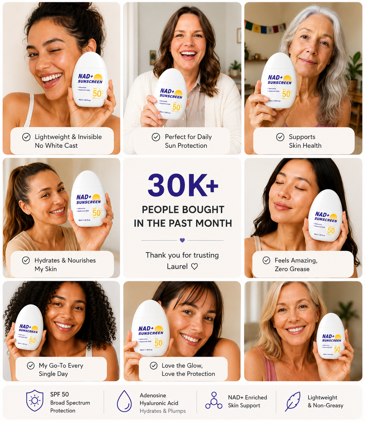 Laurel NAD+ Sunscreen SPF 50+